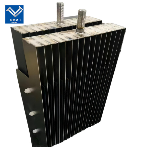 Titanium anode for electrolytic water descaling